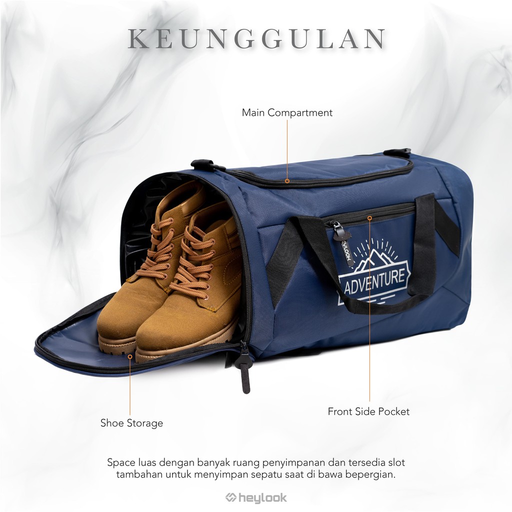 HEYLOOK Project - Travelbag Pria Travel Bag ADVENTURE Tas Gym Tas Fitness Tas Futsal Tas Pulang Kampung