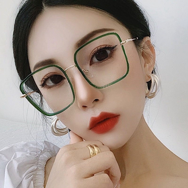 (YUZHU) TERSEDIA &amp; COD Kacamata Gaya Wanita Terbaru Kacamata Anti Radiasi Wanita Komputer Square Eyeglasses