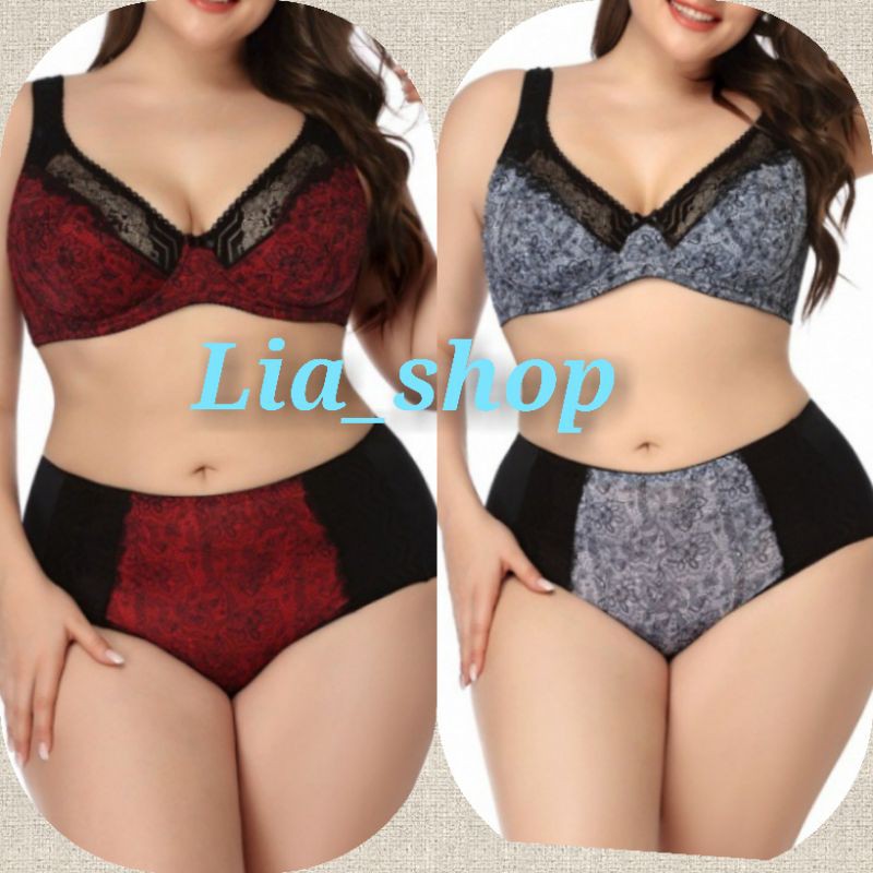 Bra Oversize, Bh Jumbo Cup Besar Tanpa Busa, BH Set Celana Dalam Size Besar 40-48