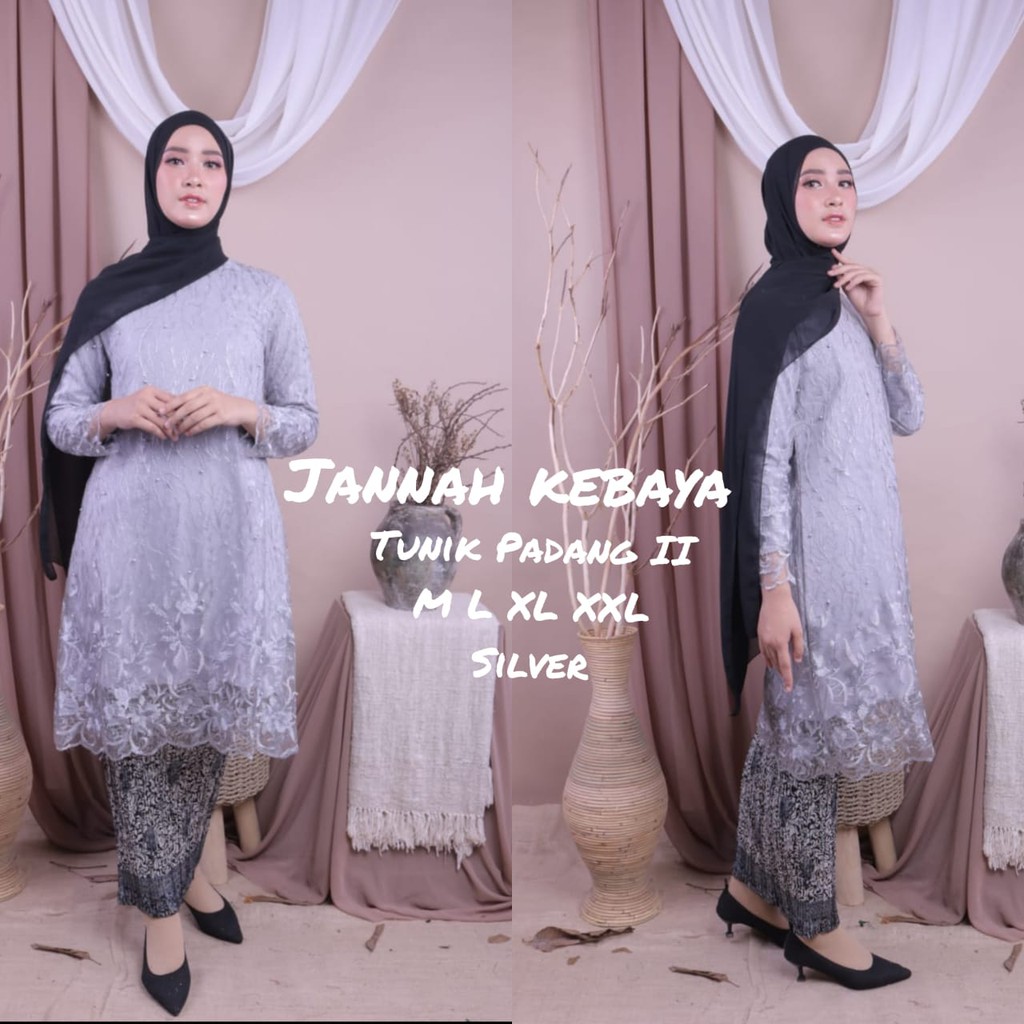 Kebaya Tulle Tunik Padang 2 Stelan Rok Plisket