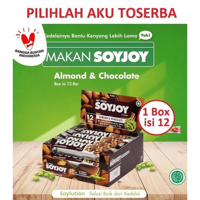 SOYJOY ALMOND & CHOCOLATE 30 gr - ( HARGA 1 BOX ISI 12 pcs )