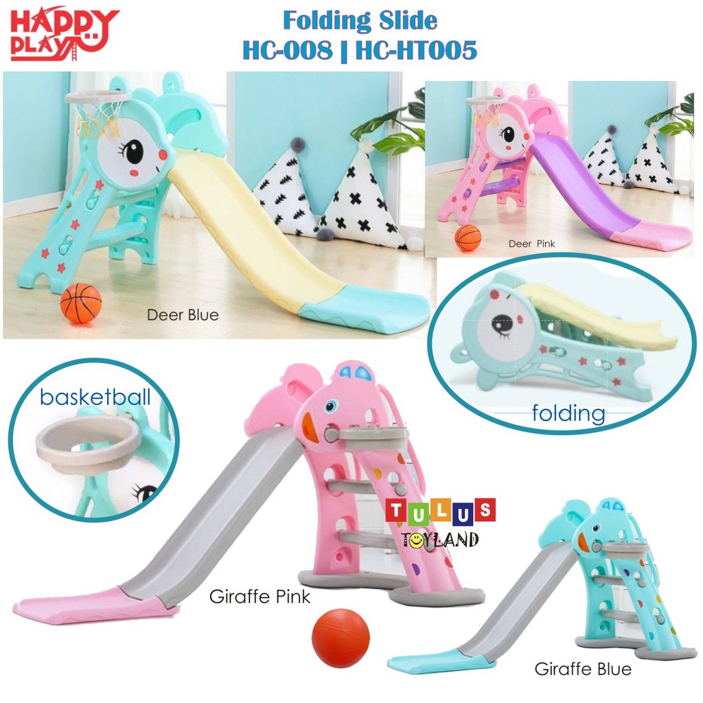 Perosotan Murah Folding Fun Slide Basket Bingo HC-HT005 Deer HC008 Jerapah seluncuran Mainan Anak