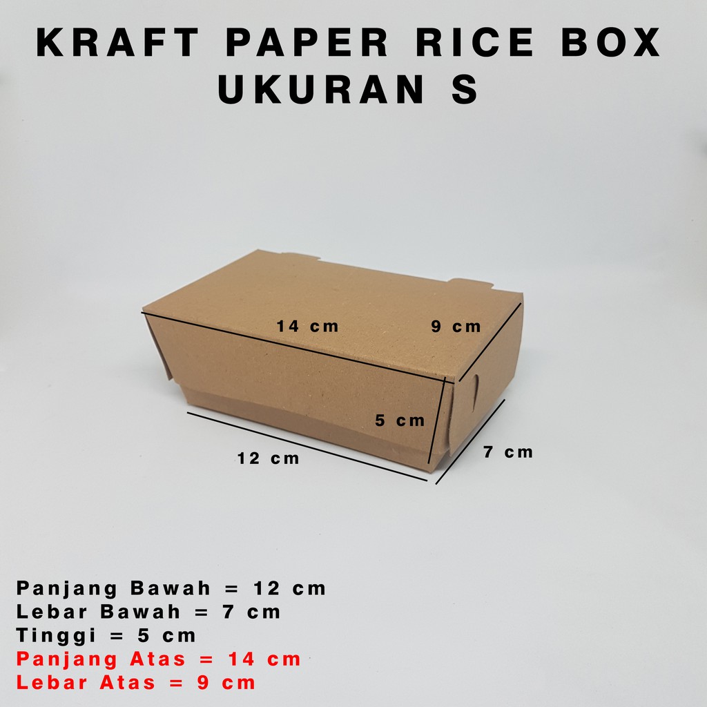 Kraft Paper Rice Box - Food Grade - Ukuran S