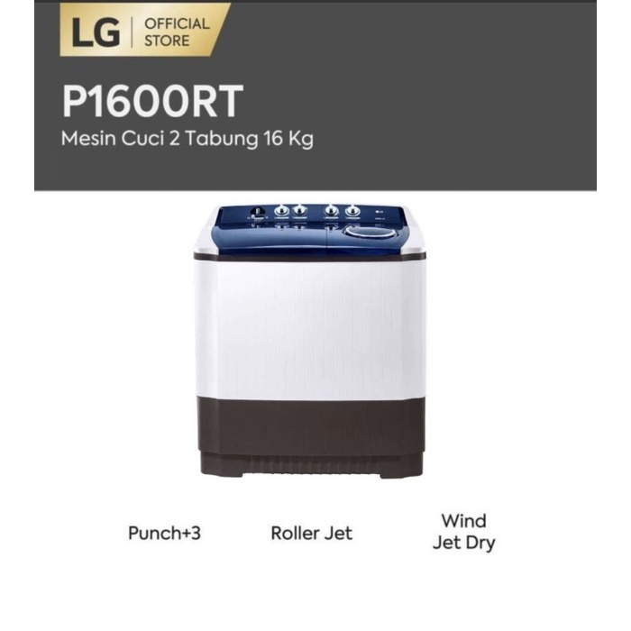 LG Mesin Cuci Twin Tub [16 Kg] - P1600RT