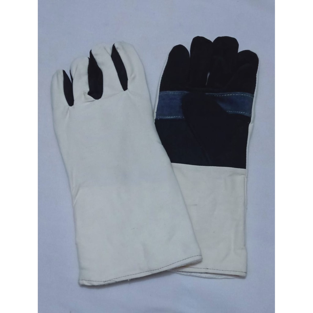 sarung tangan las Welding Glove KWP Sarung Tangan Las Kulit KWP Grey/sarung tangan las kombinasi jeans kulit  kwp grey murah