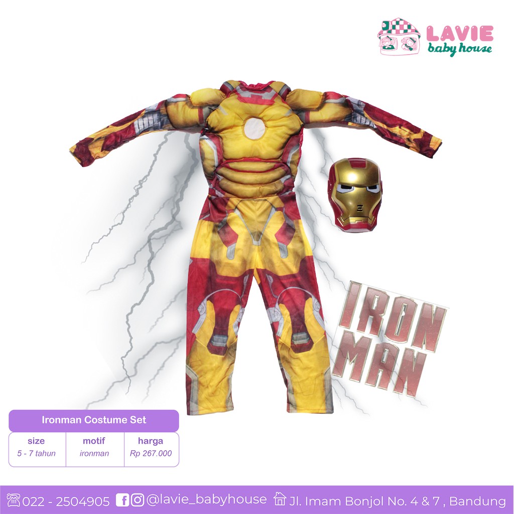 Ironman Costume Set usia 5-7 tahun