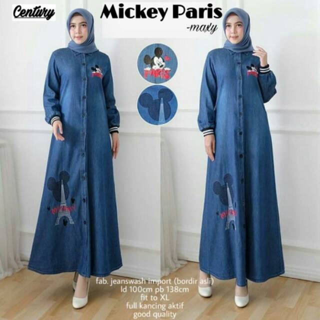 Mickey Paris Maxi Dress jeans bordir