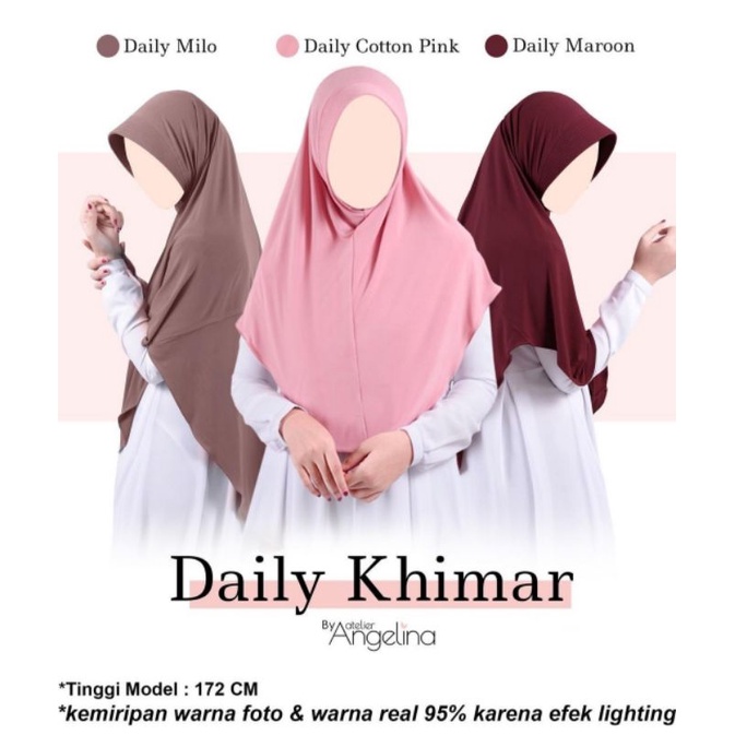 ATELIER ANGELINA DAILY KHIMAR DAILY WAVE DAILY INSTAN NEW & PL