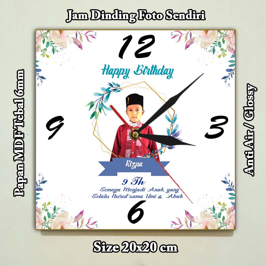 Jam kayu foto murah jam custom foto sendiri jam dinding kayu jam kado jam souvenir kado ultah weddin