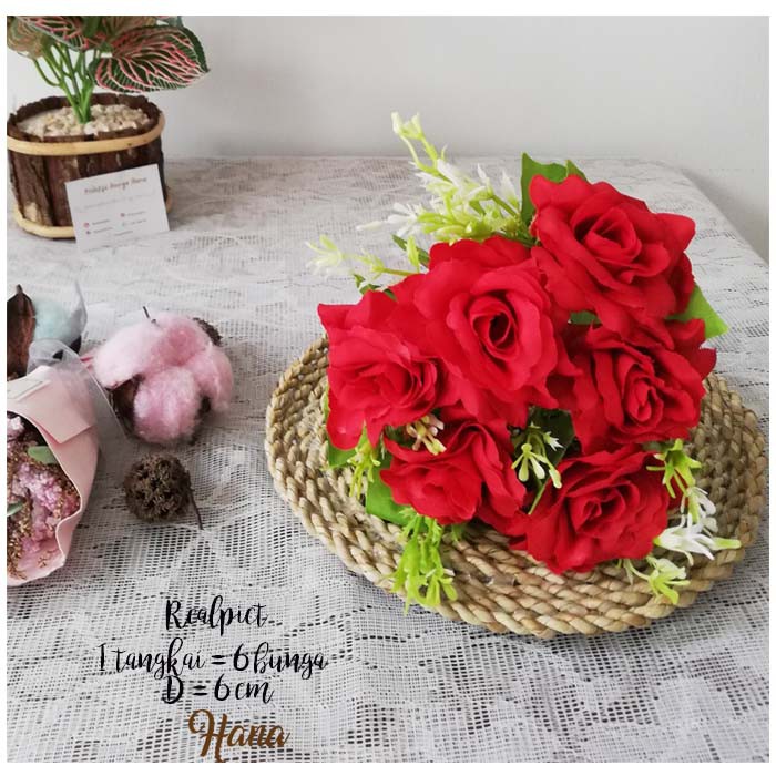 Bunga plastik dekorasi/bunga mawar plastik/bunga palsu dekorasi-1