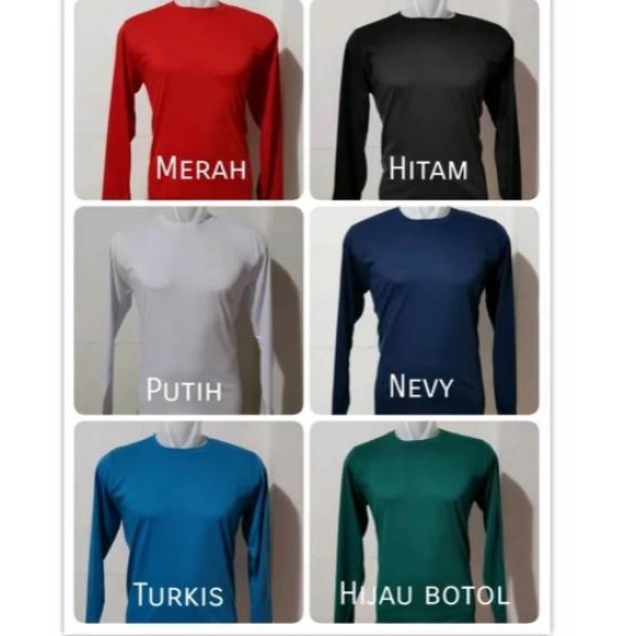 Noveli wear - Kaos polos panjang atasan baju costum seragam unisex | kaos polos lengan panjang cotton pe premium oversize M L XL XXL