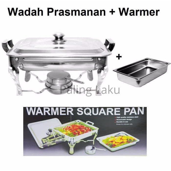 Tempat wadah lauk sayur Makan Prasmanan alat stainless steel set saji full tutup kaca murah perlengk