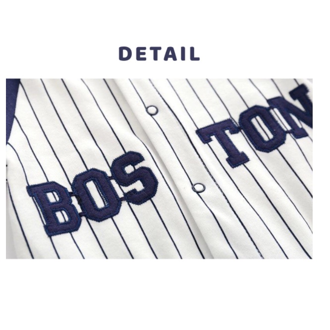 BAJU BAYI IMPORT KOREA JUMPSUIT BAYI MOTIF BASEBALL BOSTON | baju bayi laki laki