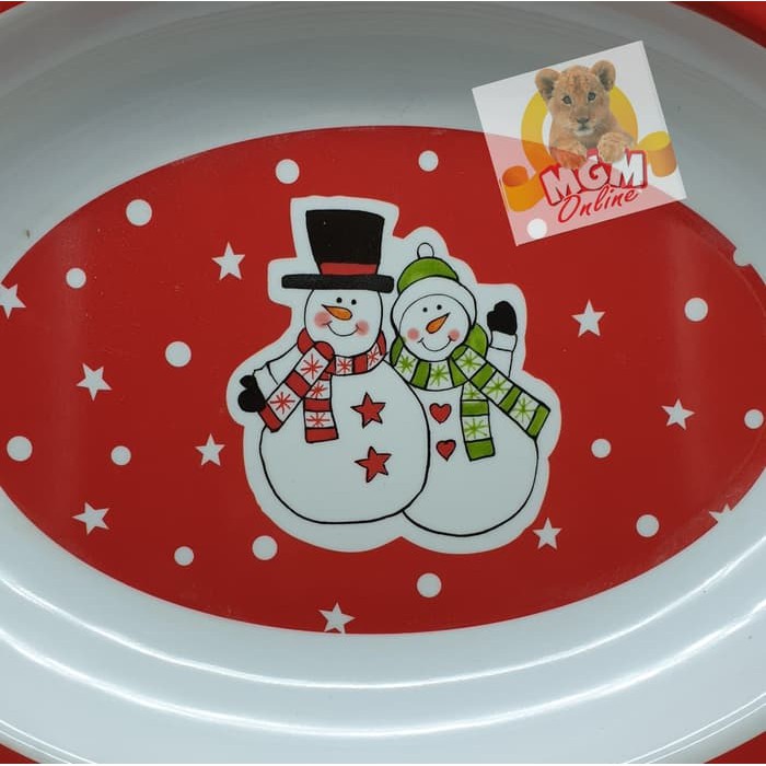 Jual Piring Natal Piring Lauk Melamine   Piring Sayur Motif Natal Berkualitas