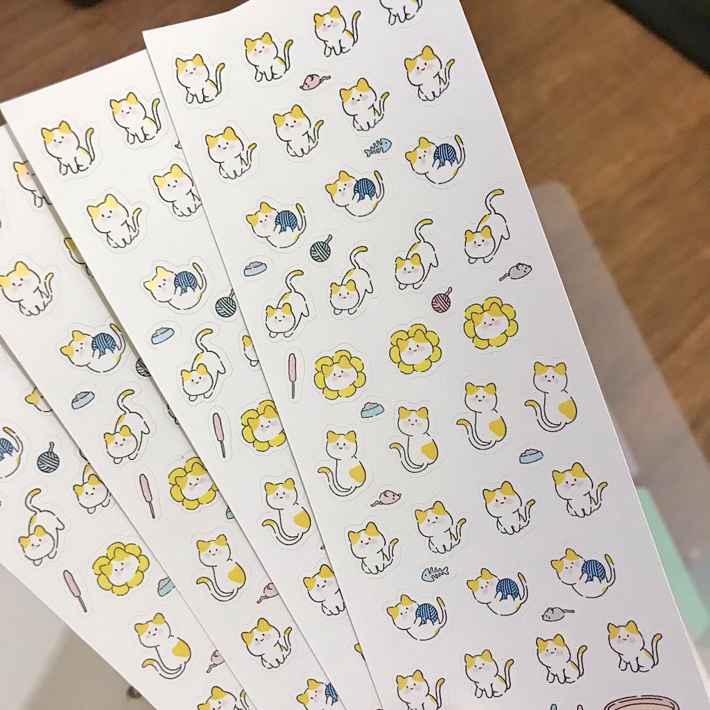 

Stiker kucing lucu/ cat sticker/ dekorasi jurnal/ journal deco sticker KP110