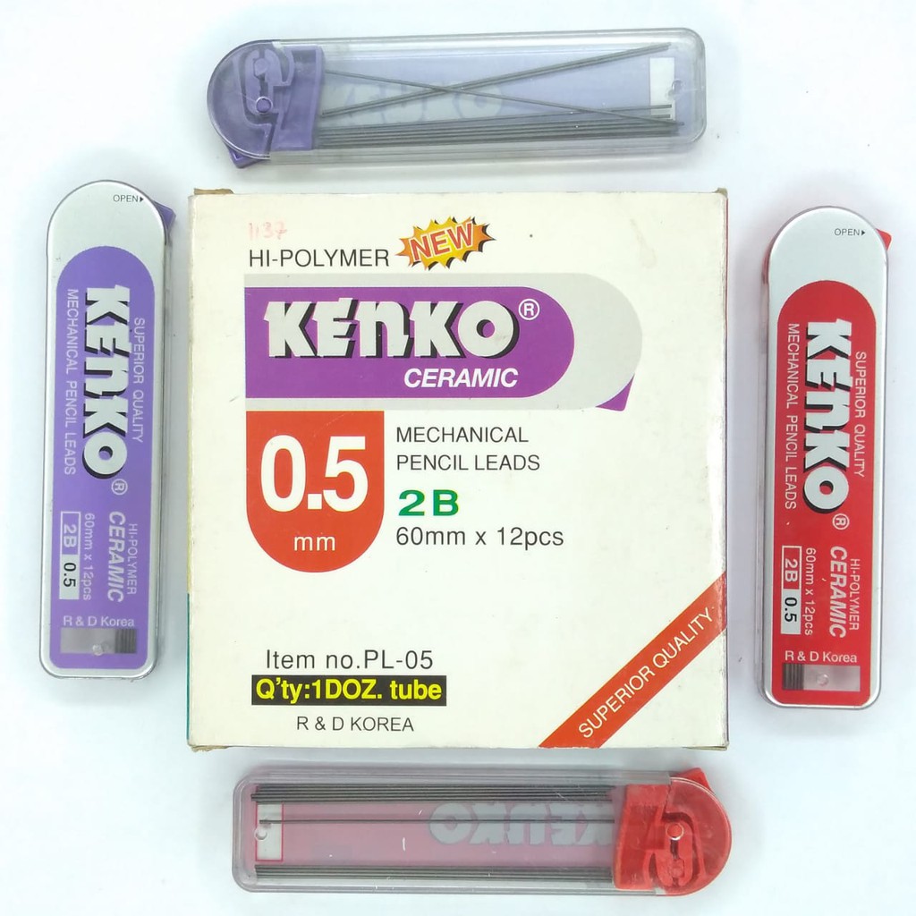 

isi pensil mekanik KENKO 2B 0.5mm mehanical pencil leads refill PL-05