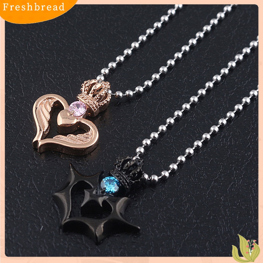 Terlaris 2Pcs Her King His Queen Letter Couple Face Pendant Heart Necklace Jewelry Gift