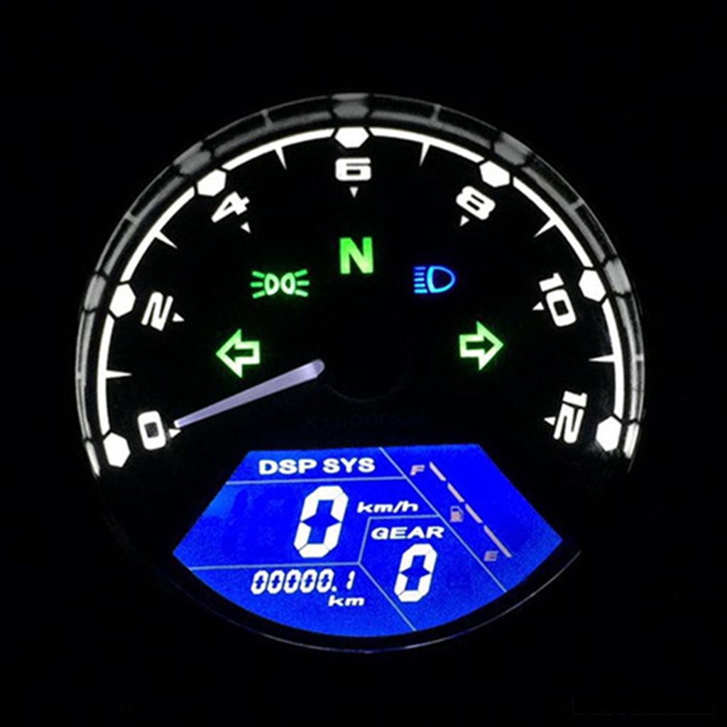 SPM Modified Gauge LED Oil Meter LCD Screen Speedometer Tachometer Odometer for 12V Motorcycles