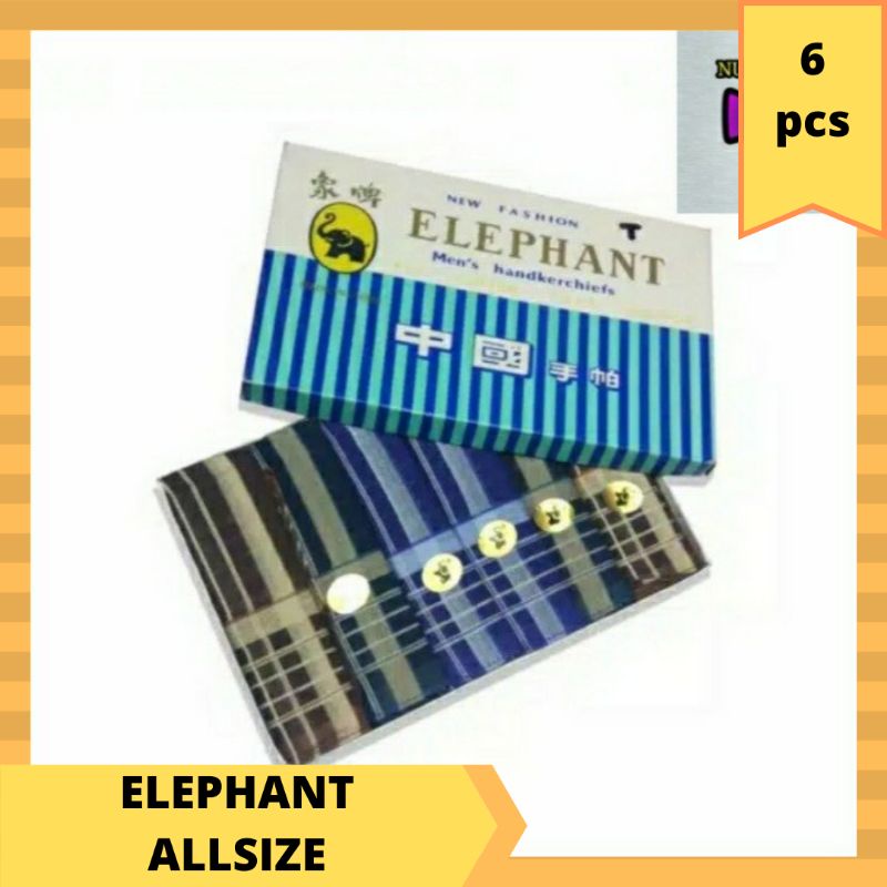 ( 6 pcs ) saputangan pria | saputangan gajah |  saputangan kain katun