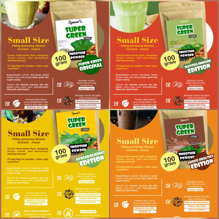 

SPESIAL - SPENCER'S SUPER GREEN SPENCERS SMOOTHIE POWDER 100GR - ORIGINAL