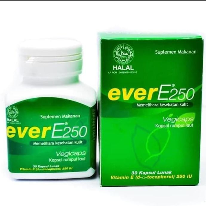 EVER E250 Isi 30 Kapsul Lunak - Vitamin E 250 IU Suplemen Kulit Cantik EverE Ever E