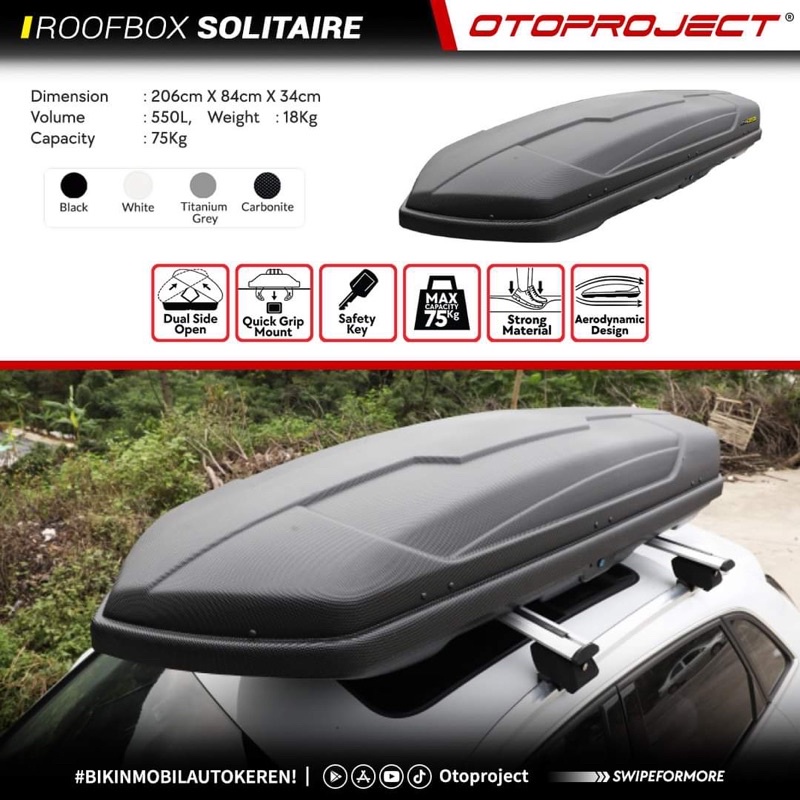 OTORACK ROOFBOX SOLITAIRE 550L OTORACK