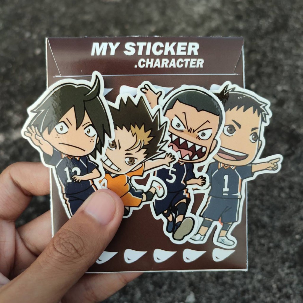 Sticker Anime Terlengkap - Stiker Haikyuu Kode 2 - 1set isi 9