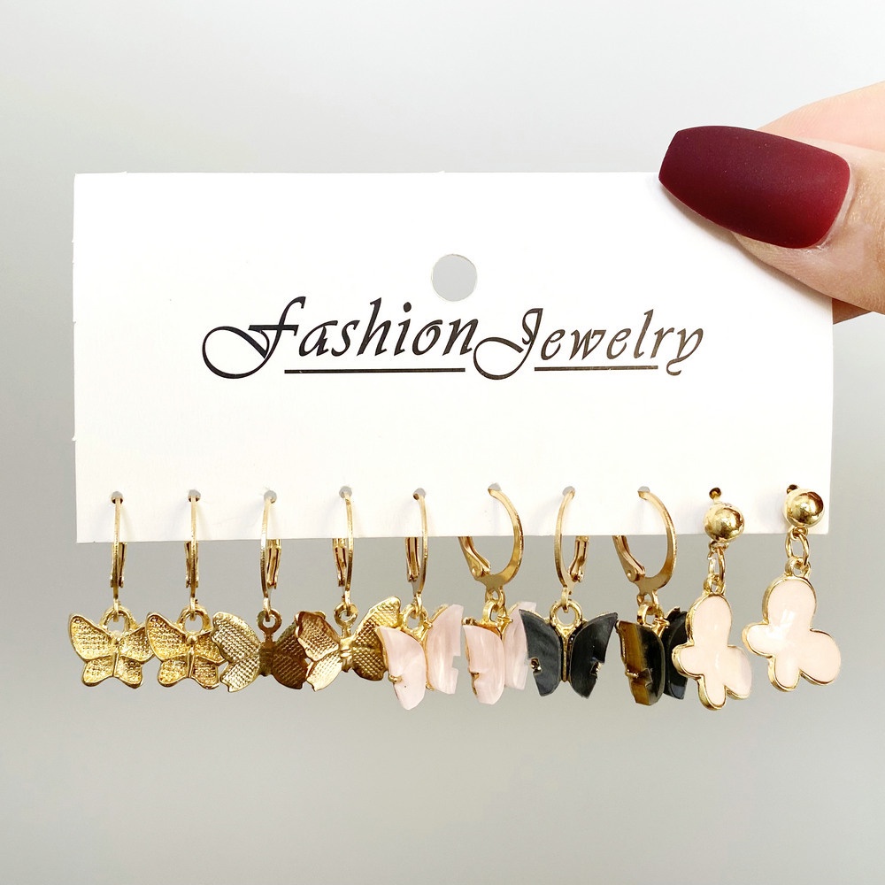 Anting Liontin Butterfly Warna-Warni Gaya Korea Untuk Wanita