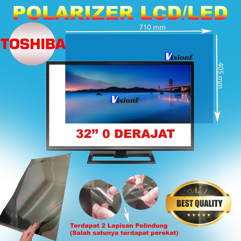 Polarizer 32 Inch Toshiba 0 Derajat Bagian Depan Polarized Polaris