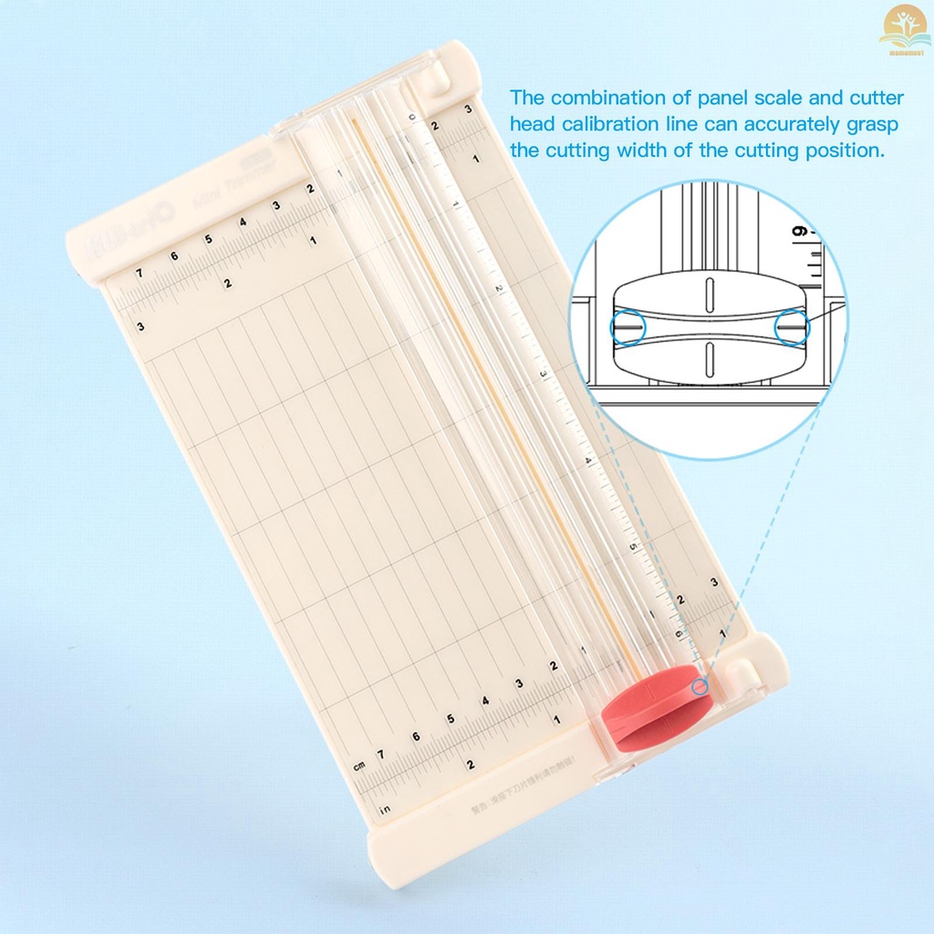 KW-trio Mini Portable Paper Cutter Craft Paper Trimmer 6.3 Inch Cutting Length with Straight Cutter Head Scale Design for Paper Photos Pictures Cards Scrapbooking Tool