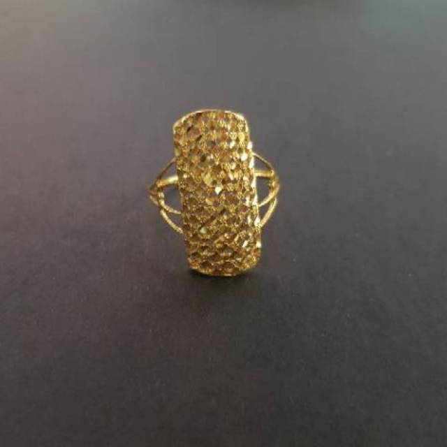Cincin Emas Asli model bunga permata putih satu