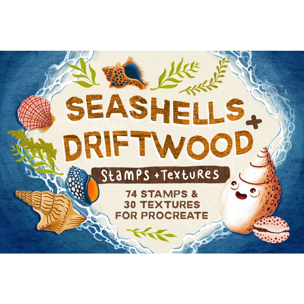 Procreate Brush - Seashells &amp; Driftwood Procreate Set