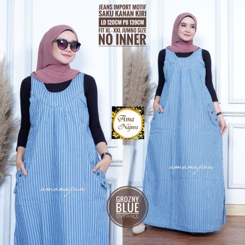 grozny overal motif salur jeans wash by ama najwa