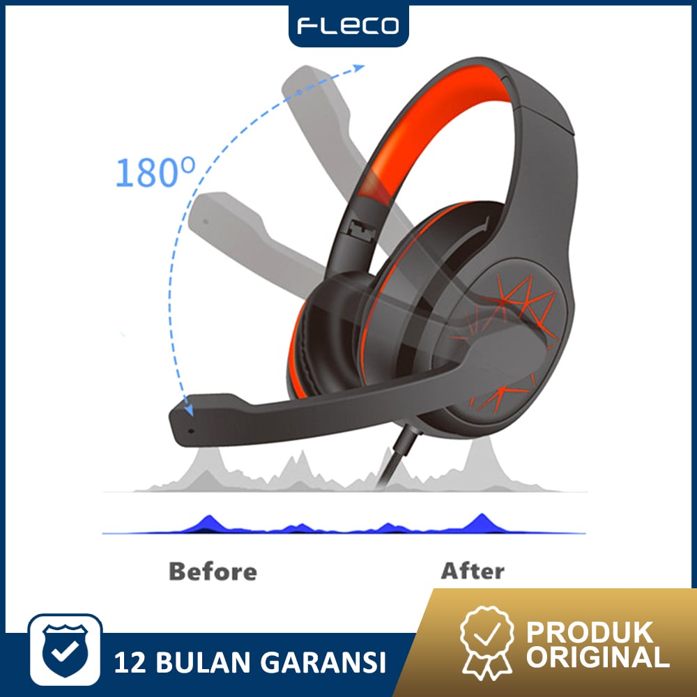 Headset Gaming FLECO FL-880 PC/Mobile Dengan turbo jack 3.5 super bass