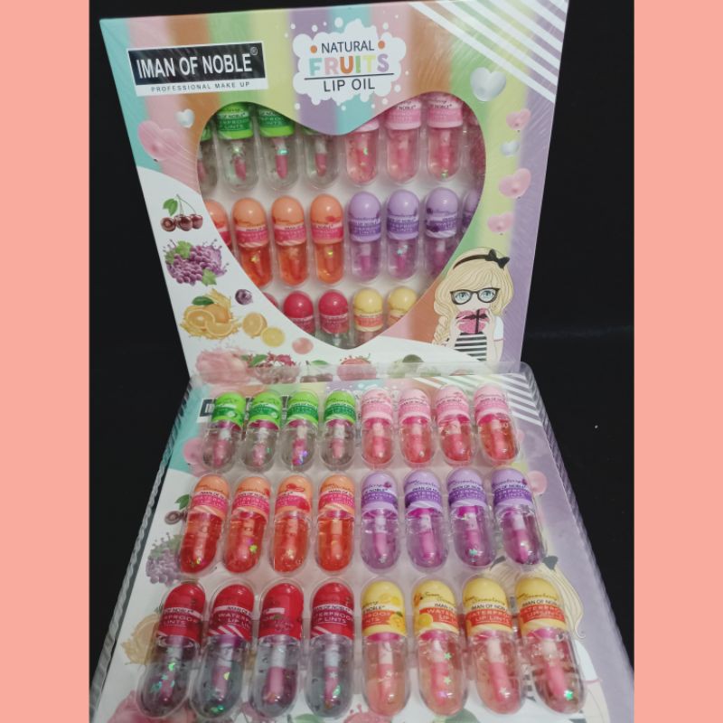 PROMO PERBOX!!!LIP OIL/LIP GLOSS FRUITS NATURAL IMAN OF NOBLE 7037