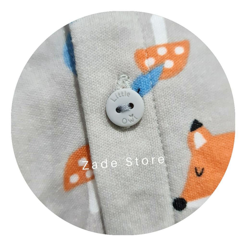 Sleepsuit bayi kaki Buka LITTLE OWL SNI 0-12 Bulan Baju Bayi lengan Panjang newborn Baju Anak bodysuit jumper panjang baju tidur