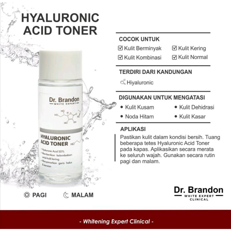 Dr. Brandon HYALURONIC ACID TONER (With Hyaluronic Acid 5%) 60ml