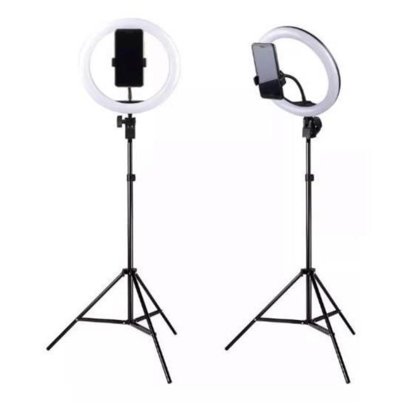 Paket Komplit Ringlight 26cm + Tripod 2,1 Meter Make Up Vlog Lampu Ringlight