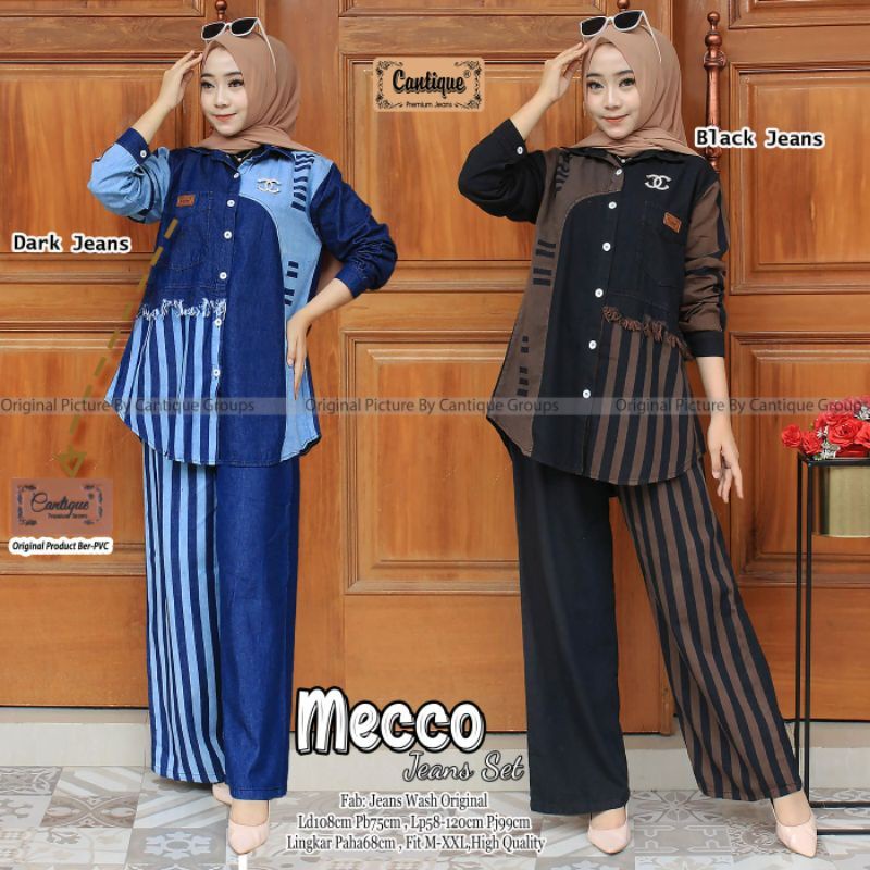 mecco jeans set/Mecca jeans set ORI by cantique grup/baju original brand solo