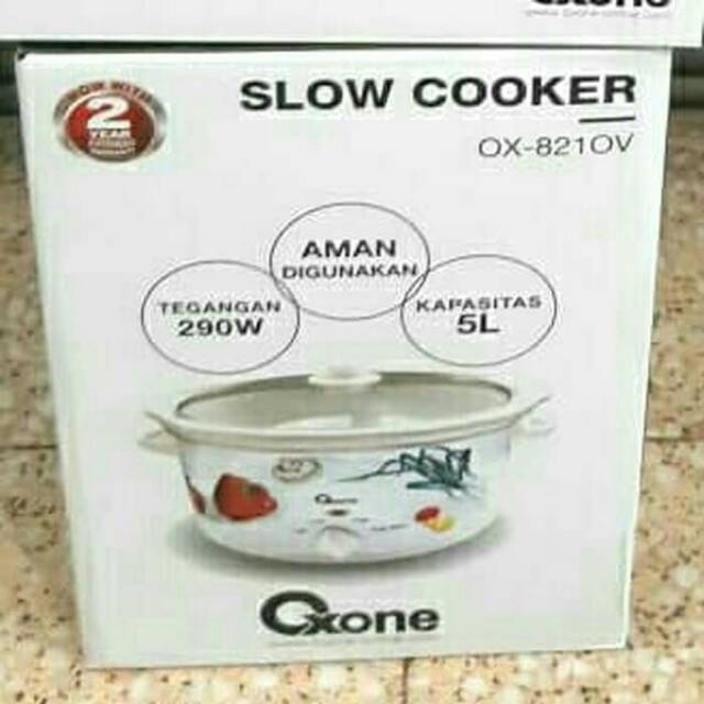 Oxone OX-821OV Slow Cooker Ceramic Listrik Elektrik Keramik 5L Penghangat Manasin Bubur Sup OX 821OV