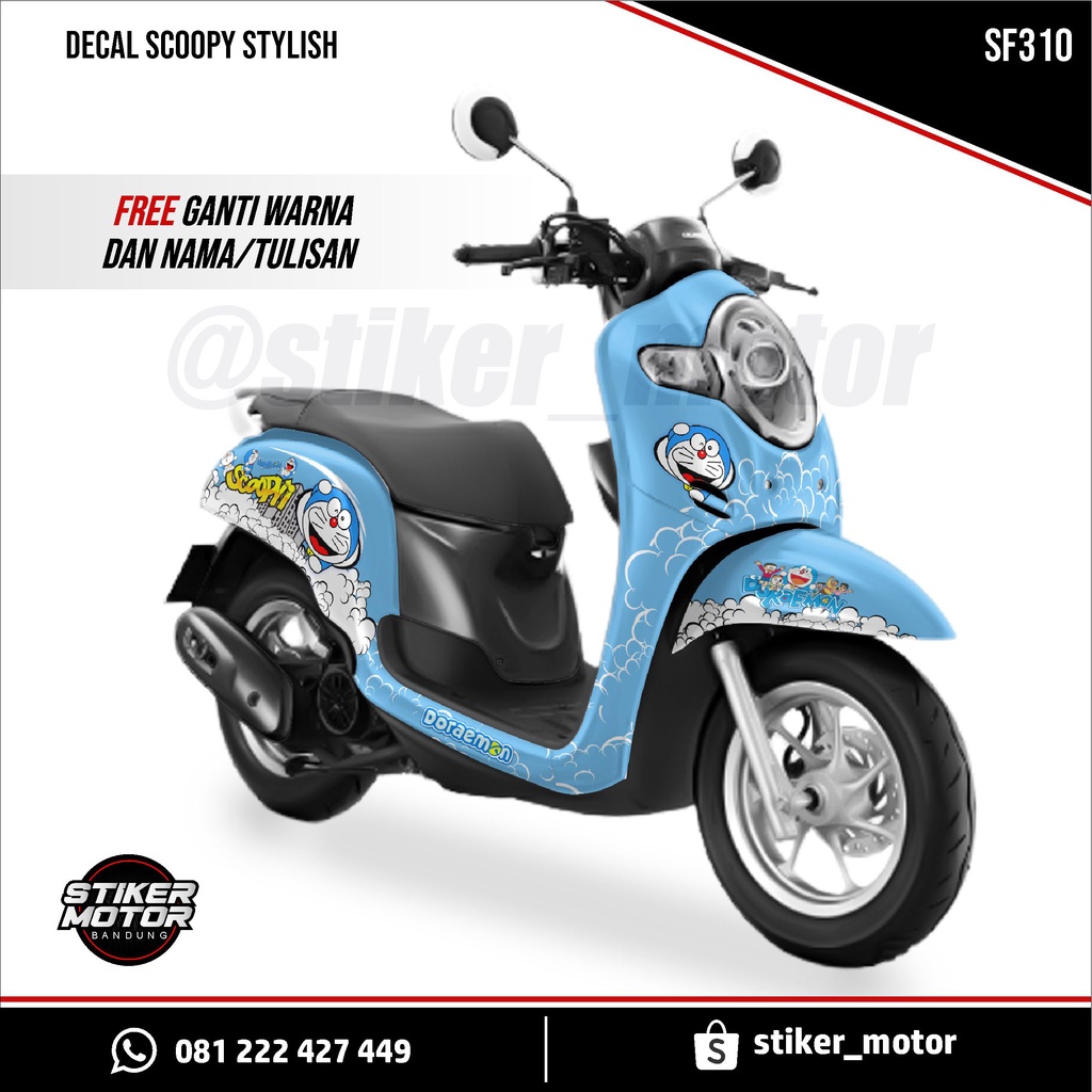 DECAL SCOOPY 2017 - 2019 DORAEMON / DECAL SCOOPY DORAEMON / STICKER SCOOPY DORAEMON / SCOOPY FI DORA