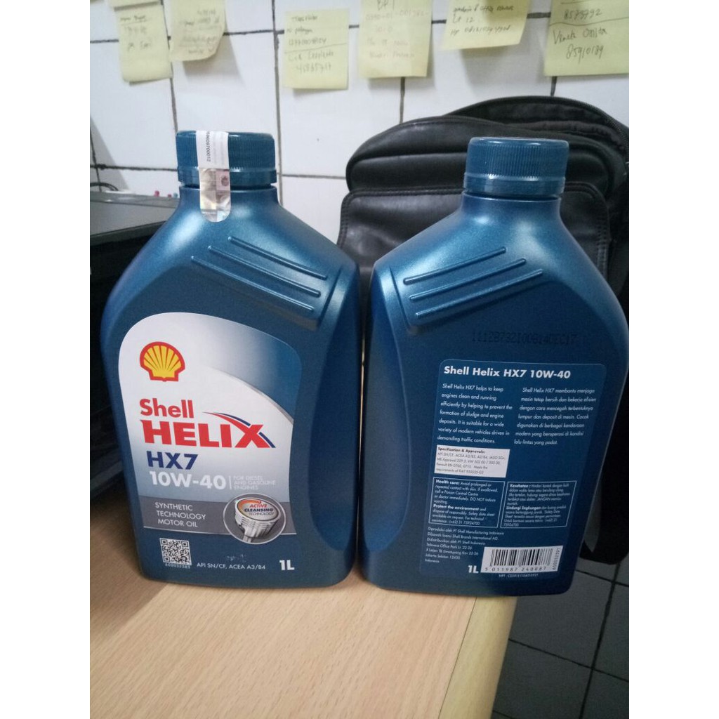 Oli Shell Hx7 SAE 10W40 API SN kemasan 1 liter segel baru hologram
