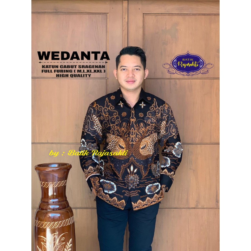 WEDANTA PANJANG Batik Pria Full Furing Bahan Katun Halus Sragenan