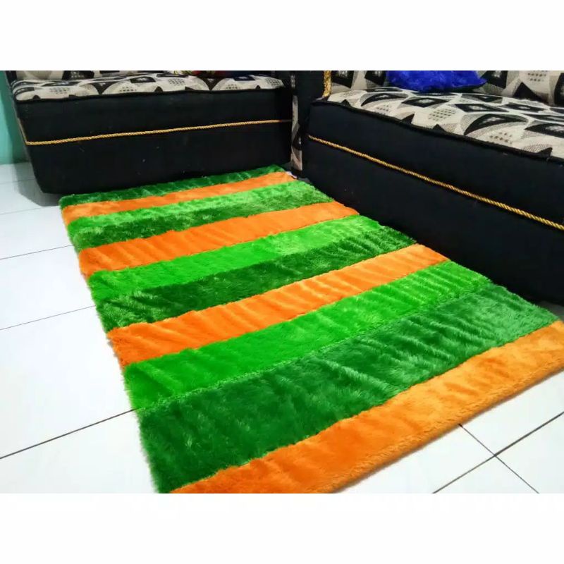 karpet pelangi bulu rasfur lembut (random) ukuran 160×100,tebal 4cm murah bisa COD