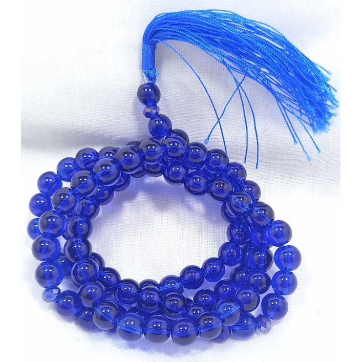 TASBIH BATU BIRU SAFIR ISI 99 BUTIR