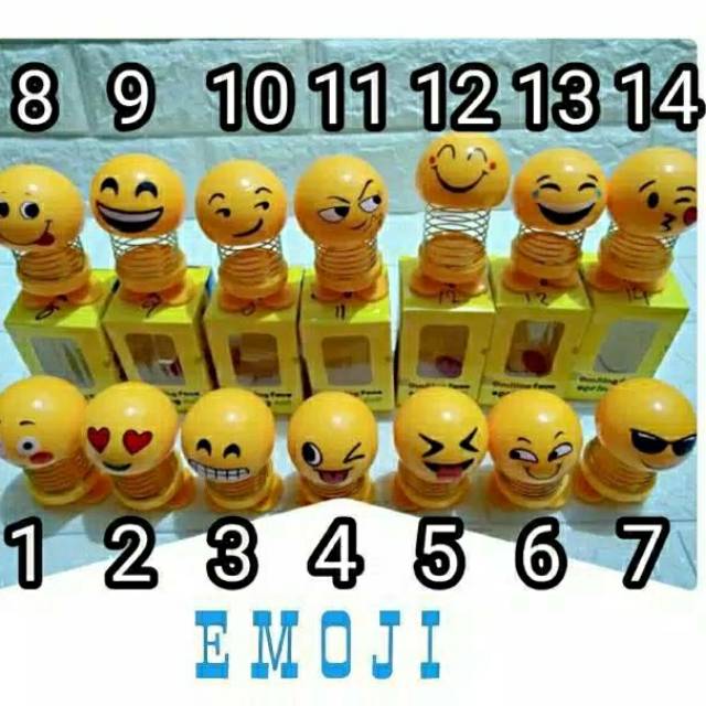 Pajangan Dashboard Mobil Smile Goyang Kepala Boneka Wajah Emoji shake FREE BUBBLE WRAP+KARDUS