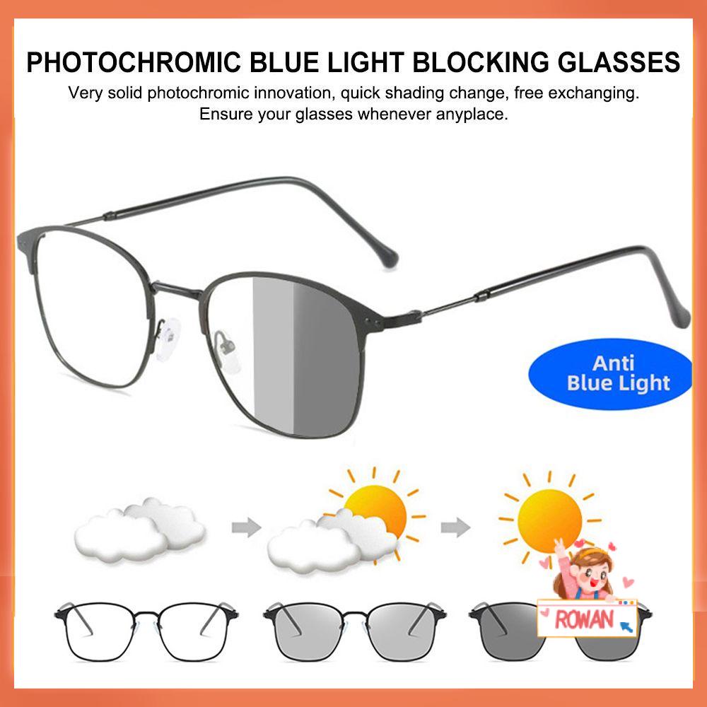 Kacamata Photochromic Anti Blue Light Gaya Retro Untuk Pria Dan Wanita