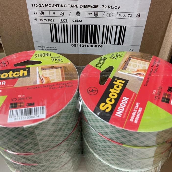 

Terjangkau - 3M Scotch Double Tape Mounting Indoor 24 mm x 3 M Serbaguna Di Ruangan STOCK TERLARIS ~