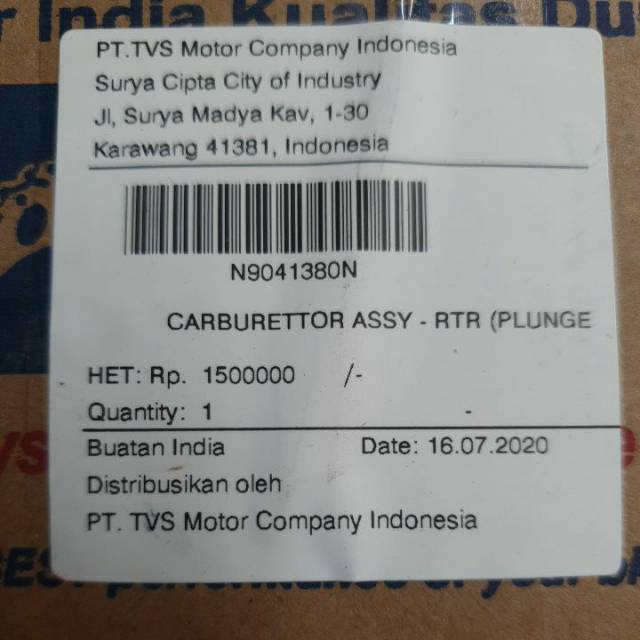 Karbu Apache 160/180 TVS ( carburettor assy )