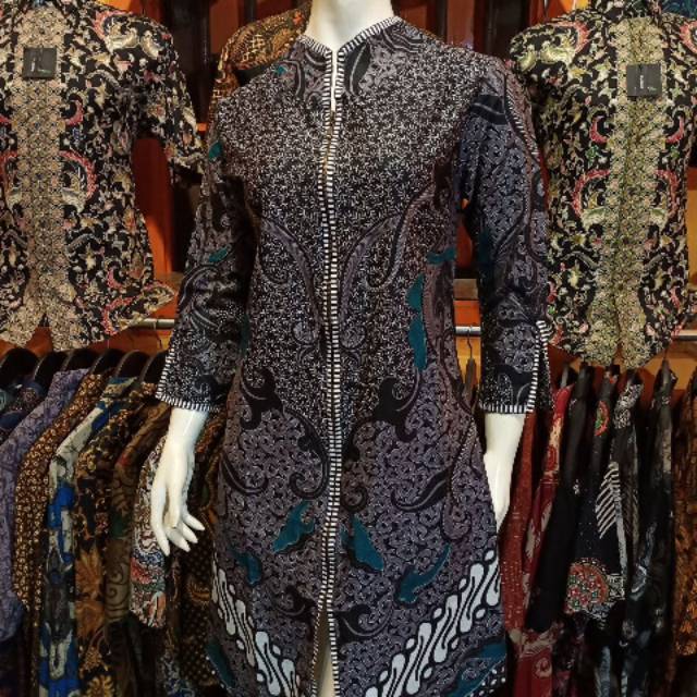 Tunic Santika Pias Genes Kombi Tunik Batik Cantik Sogan Turtleneck Tunic Batik Modern Seragaman